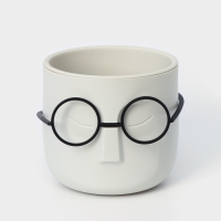 Кашпо для цветов со вставкой &laquo;Стив&raquo;, 650 мл, d=11,5 см, h=10,5 см, цвет белый ротанг