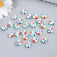 Набор бусин для рукоделия и плетения &laquo;Арт Узор. Сердечки радуга&raquo;, 25 шт., PVC, 0.5&times;1&times;1 см