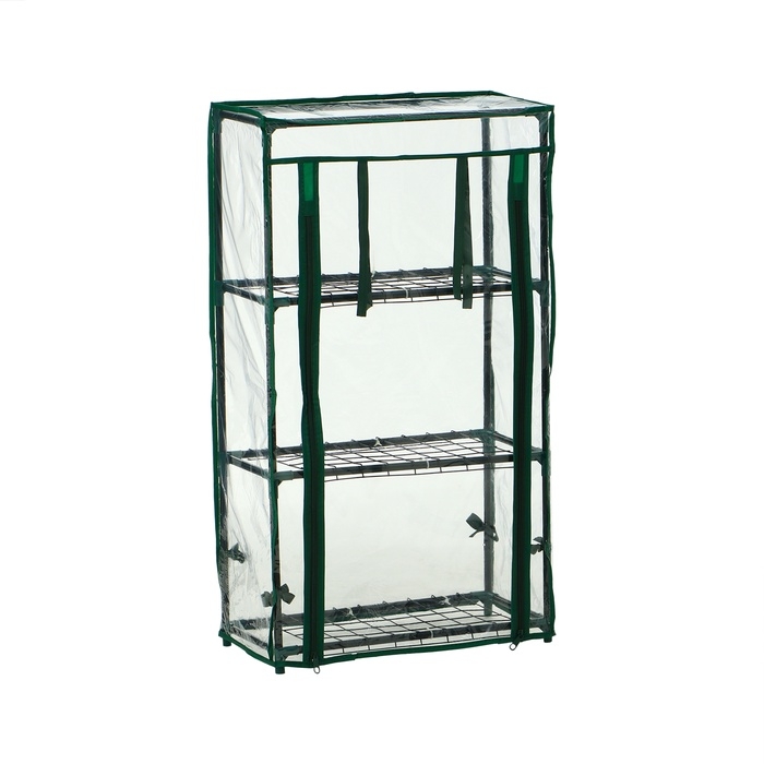 Парник-стеллаж, 3 полки, 80 × 24 × 46 см, металлический каркас d = 12 мм, чехол плёнка 80 мкм, Greengo Парник-стеллаж, 3 полки, 80 × 24 × 46 см, металлический каркас d = 12 мм, чехол плёнка 80 мкм, Greengo