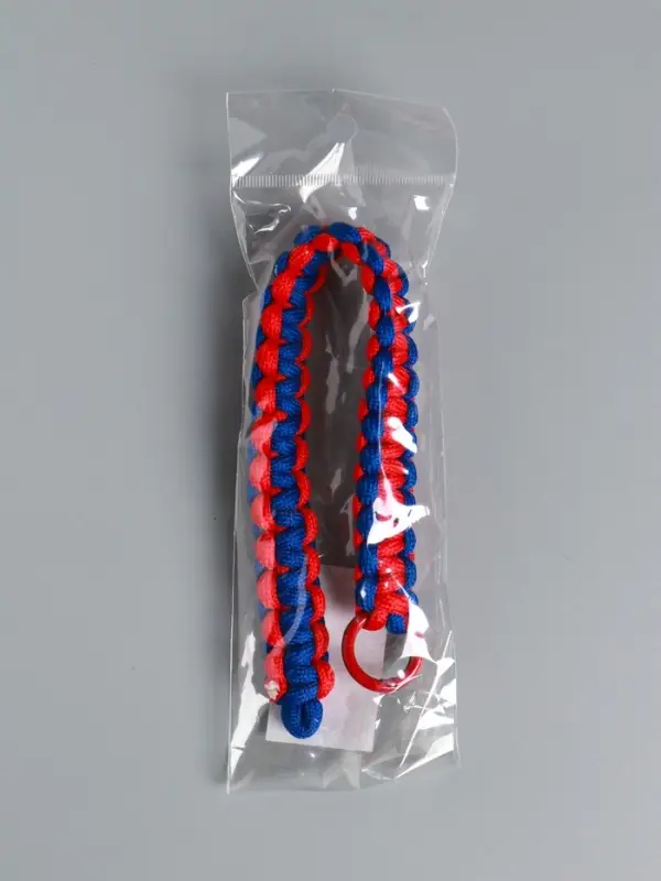 Брелок на карабине "Паракорд" шнур 0,5 см красно-синий 14,5х1,8х0,8 см