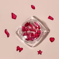 Фигурки для декора, объёмные, полупрозрачные, темно-розовые