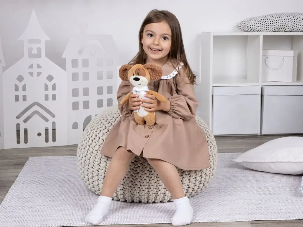 Мягкая игрушка Beastie Toys, собачка с белым шарфом