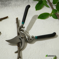 Секатор плоскостной, 8" (20 см), с металлическими ручками, Greengo