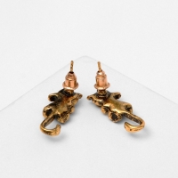 Серьги металл &laquo;Котята&raquo; хвостатые, цвет чернёное золото