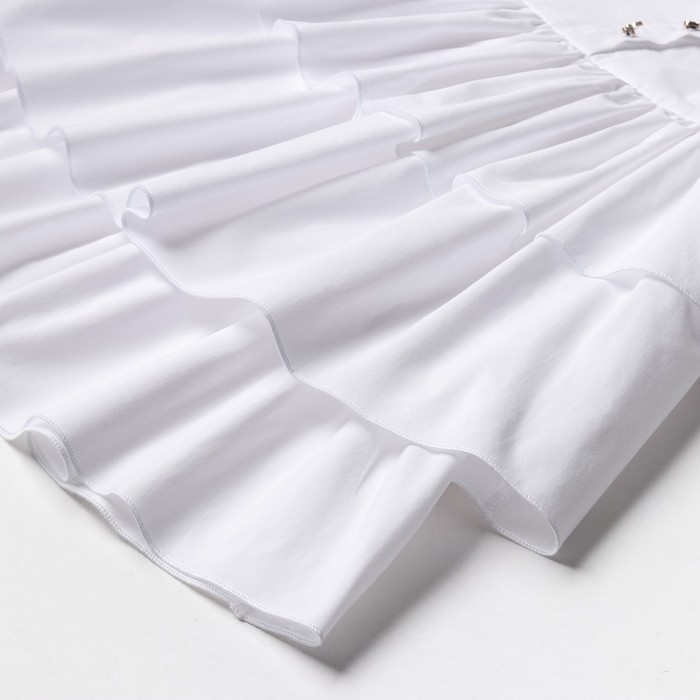 Платье для девочки MINAKU: Cotton collection цвет белый, р-р 122 Платье для девочки MINAKU: Cotton collection цвет белый, р-р 122