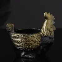Кашпо "Курица" 10х9х6 см, черный с позолотой