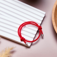 Браслет-оберег &laquo;Красная нить&raquo; защита, цвет красный в серебре, d=6