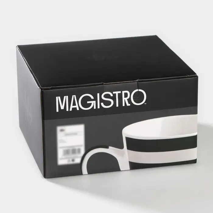 Набор кружек фарфоровых Magistro &laquo;Сильвер&raquo;, 4 предмета: 350 мл