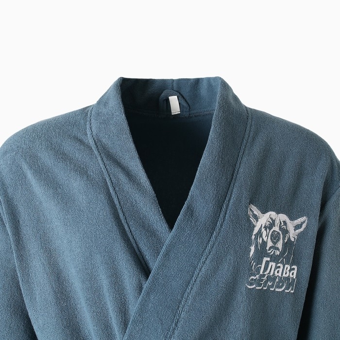 Халат махровый мужской Халат махровый мужской"Глава семьи" размер 52-54, морская волна