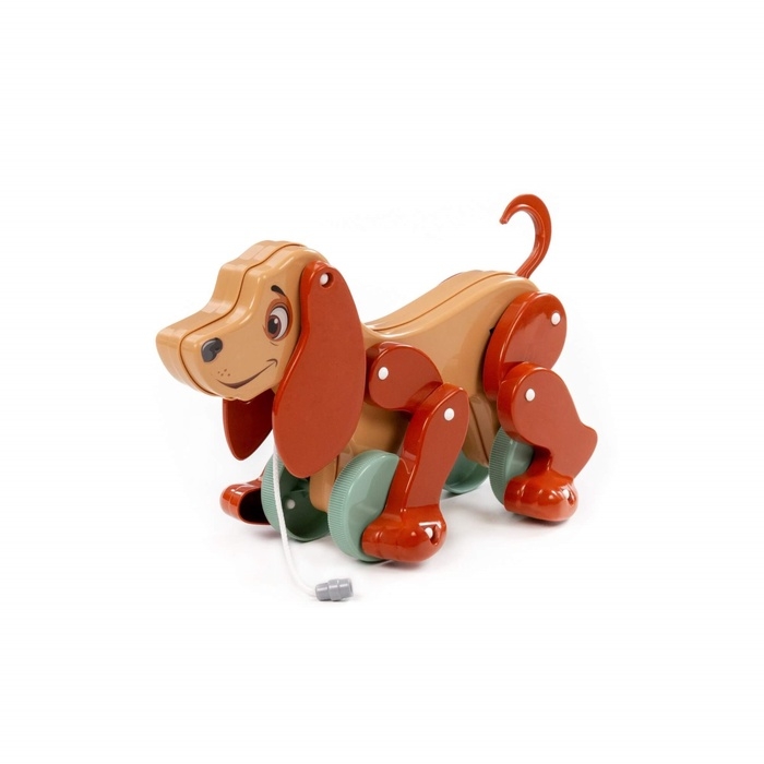 Каталка &laquo;Собака Боби&raquo;, на верёвочке, бежево-коричневый, в пакете