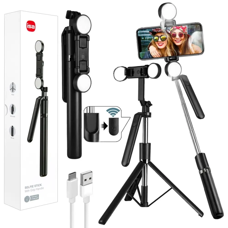 Монопод-трипод с блютуз пультом R16K 170см черный ISA