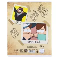 Тетрадь в клетку 24 листа, 5 видов МИКС, обложка мелованный картон, &laquo;Гравити Фолз&raquo;