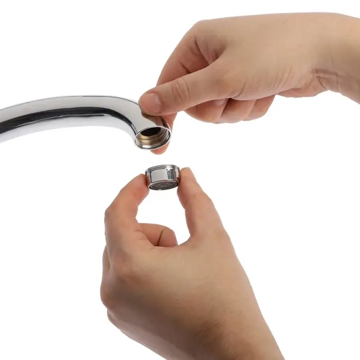 Аэратор ZEIN, наружная резьба, d= 24 мм, сетка пластик, корпус металл, хром БЕЗ ПРОКЛАДОК