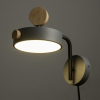 Бра с выключателем на проводе "Пиатти" LED 12Вт 4000К серый 15х26х16см