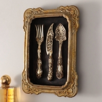 Панно интерьерное полистоун "Винтаж. Столовые приборы" 23х17х3 см