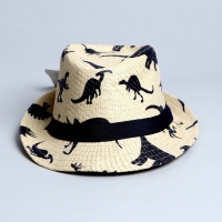 Панама детская соломенная для мальчика &laquo;Динозаврики&raquo;, р-р 52-54