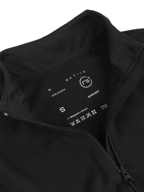 Лонгслив мужской Resport, на молнии, р. 48, цвет чёрный, базовый, с длинным рукавом