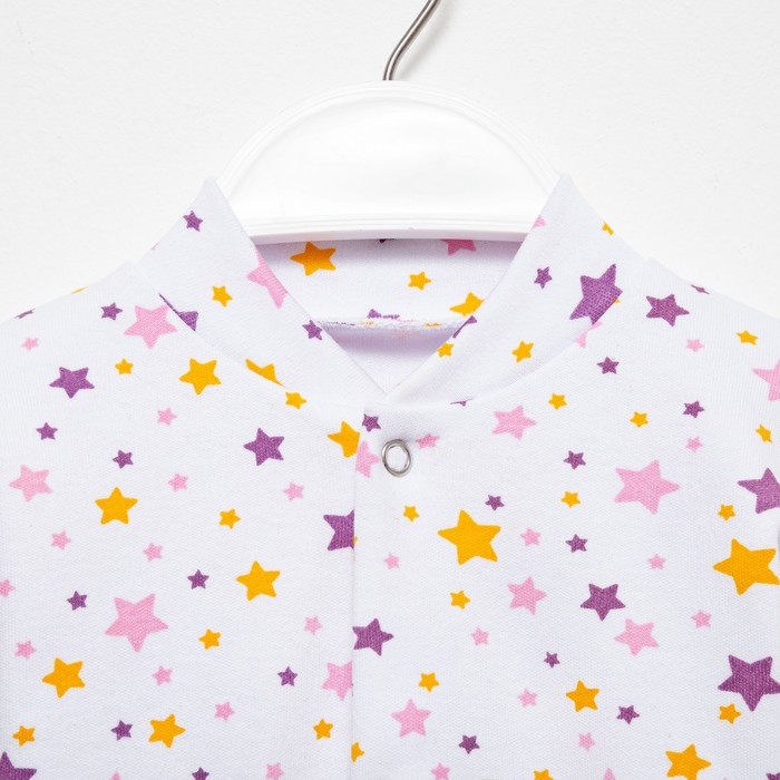 Кофточка детская, цвет белый/сиреневый, рост 68 см