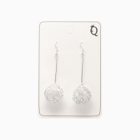 Серьги висячие &laquo;Шарик&raquo; переплетение, цвет светлое серебро, 6,5 см