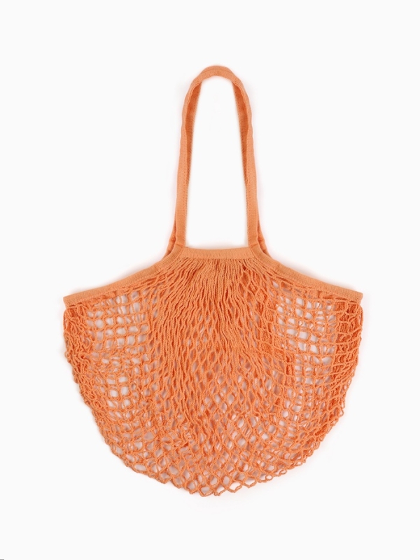 Авоська, 41 х 27 см, ручка 17 см, клетка 1.5 см, оранжевая