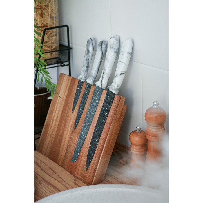 Держатель для ножей магнитный Magistro Tropic, 22&times;24 см, акация