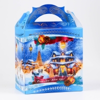 Новый год. Коробка подарочная новогодняя Ларец Новогодний вечер 18,2 х 11,5 х 26 см.