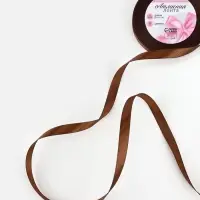 Лента атласная, 10 мм, 23&plusmn;1 м, коричневая №31