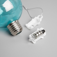 Ёлочный шар &laquo;Дед Мороз&raquo; голубой, батарейки, 1 LED, свечение тёплое белое