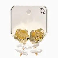 Серьги жемчуг "Цветы кувшинки", цвет белый в золоте