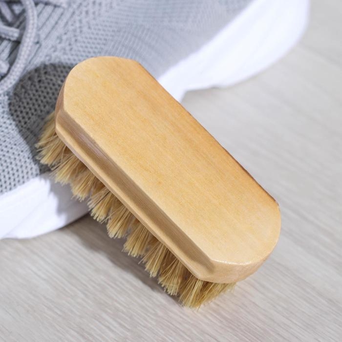 Щетка для обуви, 9×3,5 см, натуральная щетина Щетка для обуви, 9×3,5 см, натуральная щетина
