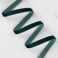 Лента бархатная, 10 мм, 18 &plusmn; 1 м, цвет изумрудный №34