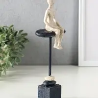 Сувенир полистоун "Абстракция. Человек на краю" серый с бежевым 9,5х6х27  см