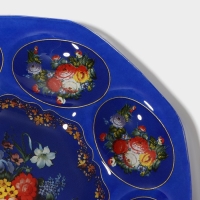 Подставка стеклянная для яиц 8 ячеек Доляна &laquo;Русские мотивы&raquo;, d=21 см