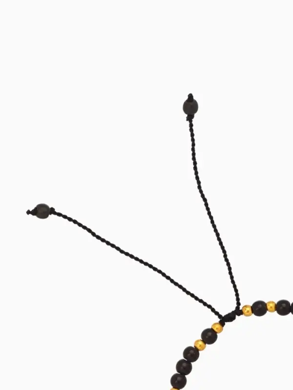 Браслет "Моана" камень пирит, длина 16 см, цв. чёрный