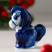 Сувенир "Конь Огонь",5х5 см, гжель