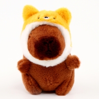 Мягкая игрушка &laquo;Капибара&raquo;, в шапочке котика, 13 см