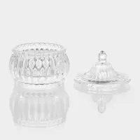 Конфетница с крышкой "Ребристая" 9х9х10 см, прозрачная