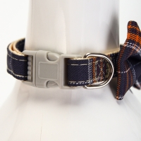 Ошейник "Джентельмен в клеточку", 40 х 1,5 см, коричневый