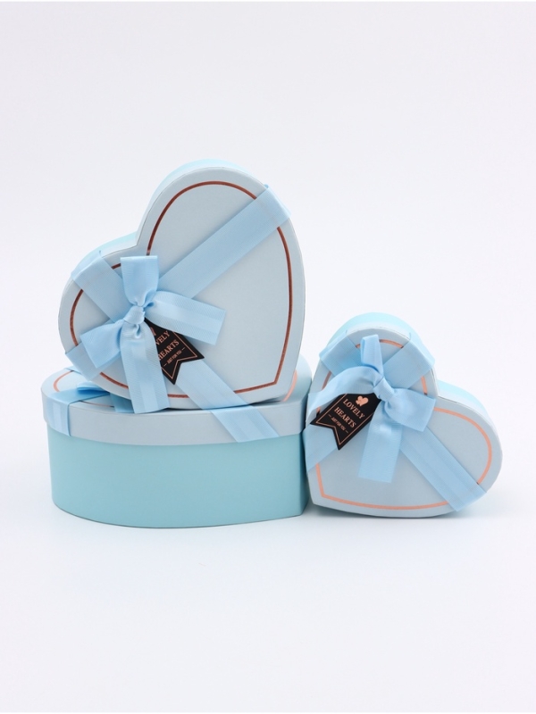 Набор коробок 3 в 1 сердца 22 х 20 х 9;  18.5 х 17 х 7.5; 1 6 х 14 х 6 см