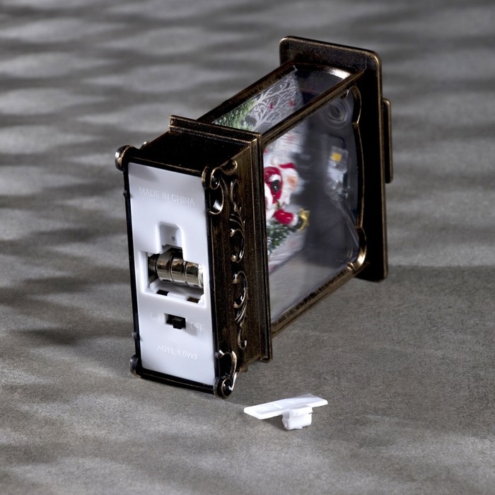 Светодиодная фигура &laquo;Дед Мороз и ёлка&raquo; 7.6 &times; 13.5 &times; 3.2 см, пластик, батарейки AG13х3 (в комплекте), свечение тёплое белое