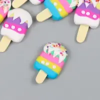 Декор для творчества пластик "Эскимо с посыпкой" МИКС 3,4х2,8х0,7 см