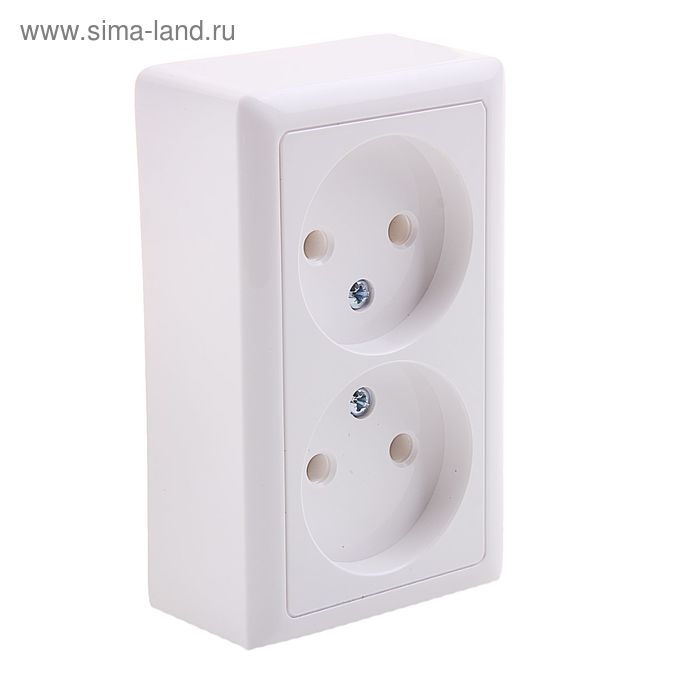 Розетка двойная SE Розетка двойная SE "Хит", 16 А, 250 В, накладная, без з/к, IP20, белая, RA16-237-B