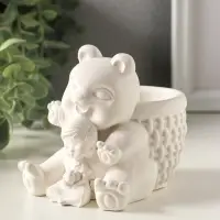 Подставка для мелочей &laquo;Медведь с корзинкой&raquo; 9&times;10&times;8 см, гипс