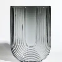 Ваза стекло настольная "Айрис" 23,5х17х7 см, серый
