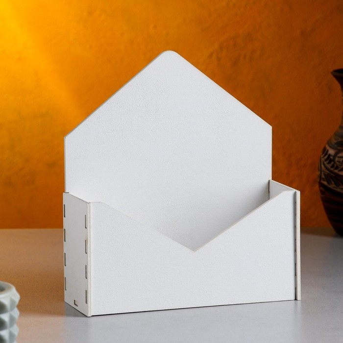 Кашпо деревянное 18&times;6&times;20 см Конверт Радель "Полнота", белый Дарим Красиво