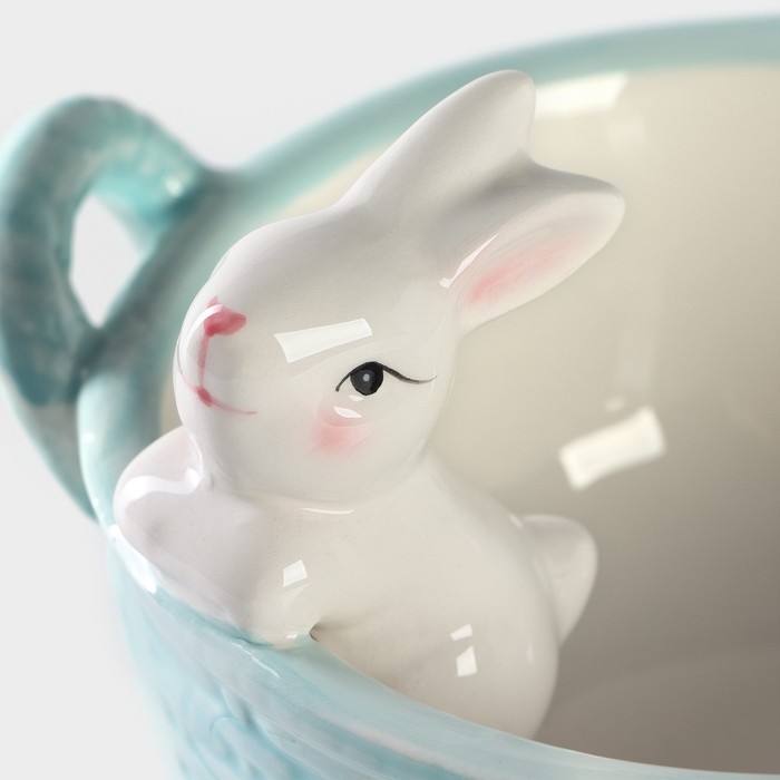 Конфетница Доляна &laquo;Зайка&raquo;, 19,5&times;16,5&times;12,5 см, цвет голубой