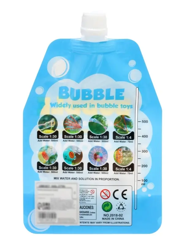 Мыльный раствор для пузырей 17 мл., концентрат разводится водой до 500 мл.