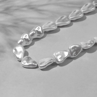 Бусины пластиковые на нити &laquo;Жемчуг&raquo; 14&times;11 мм, (набор 100 шт.), цвет белый