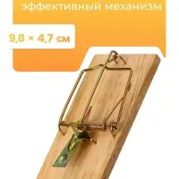 Мышеловка, 9.8&times;4.7 см, дерево, Greengo