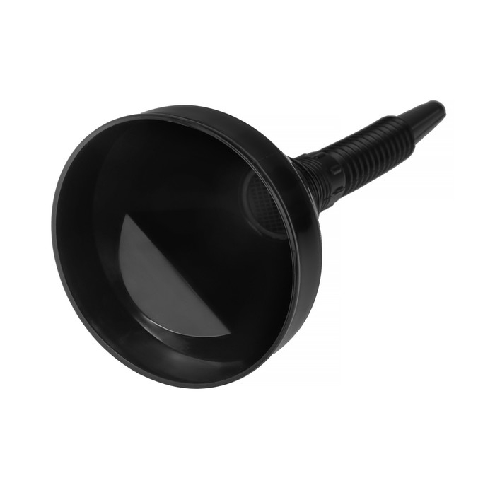 Воронка для ГСМ, с сеткой, разборная, гофрированная, чёрная, 140 мм